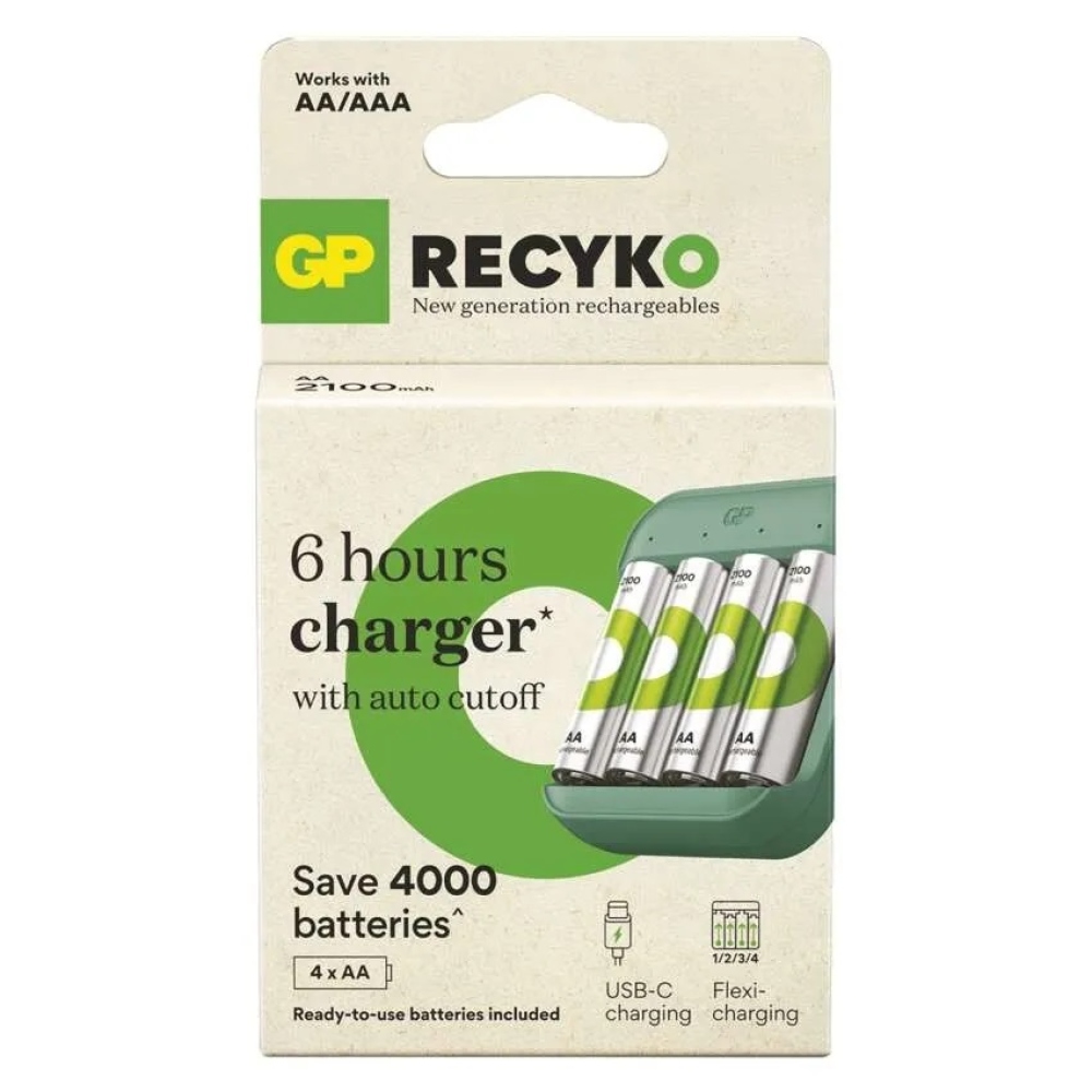 Nabíjačka batérií GP ReCyko B423 + 4×AA GP ReCyko 2100 mAh