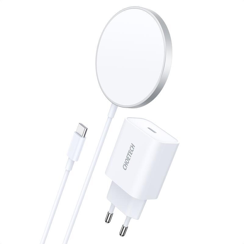 Nabíjačka Choetech (T517-F) s MagSafe + sieťový adaptér - biela