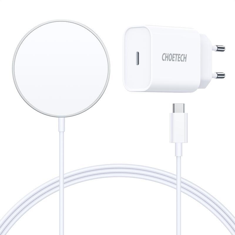 Nabíjačka Choetech (T517-F) s MagSafe + sieťový adaptér - biela