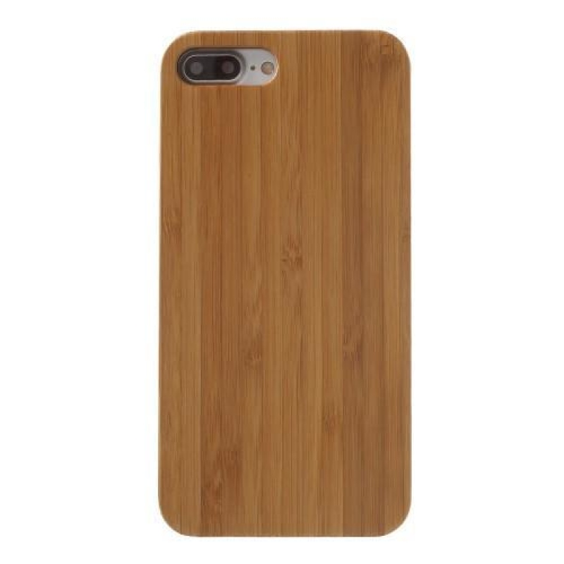 Natural plastový obal s Drevenými chrbtom na iPhone 7 Plus a iPhone 8 Plus - khaki