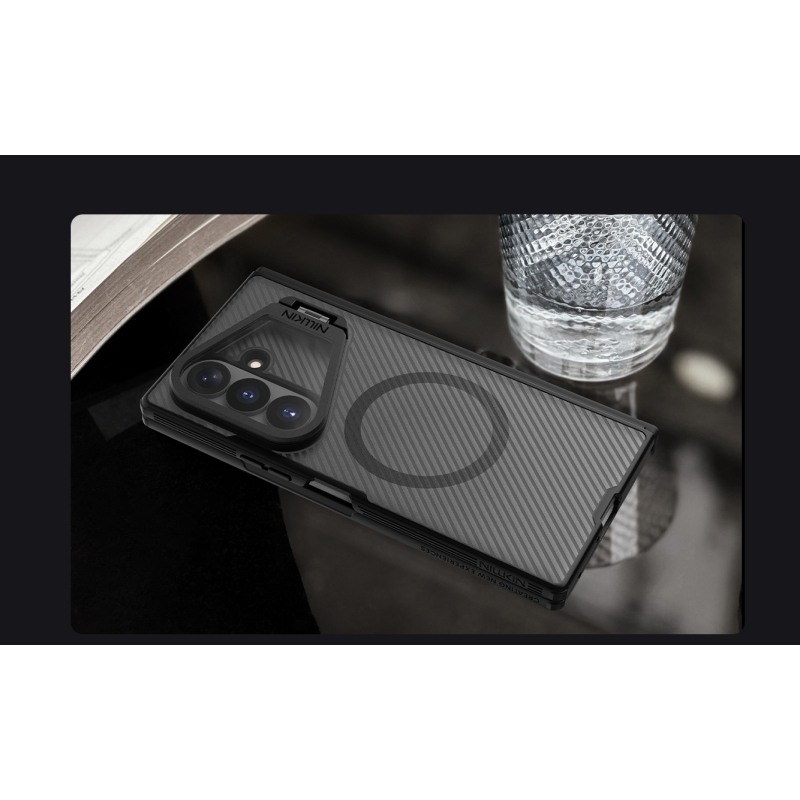 Nillkin CamShield Prop Magnetic (transparentné sklo) Zadný kryt pre Samsung Galaxy Z Fold 8 Ultra, transparentný, čierny