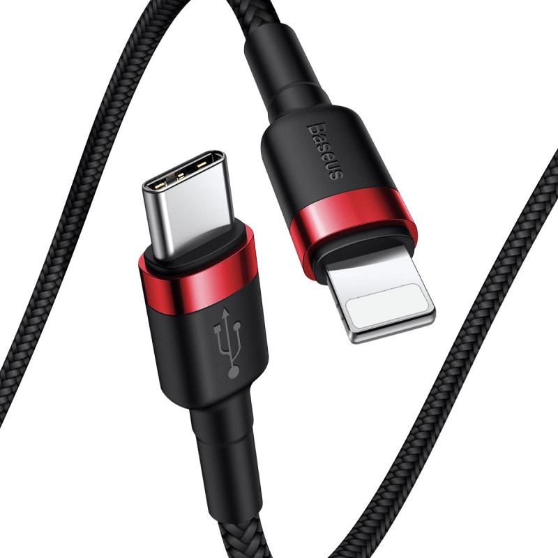 Baseus Cafule Dátový Kábel USB-C - Lighting 20W 1m Red/Black