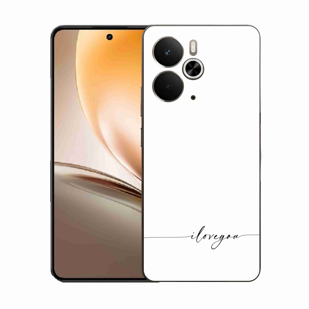 Gélový kryt mmCase na Realme 14 5G - I love you biele pozadie
