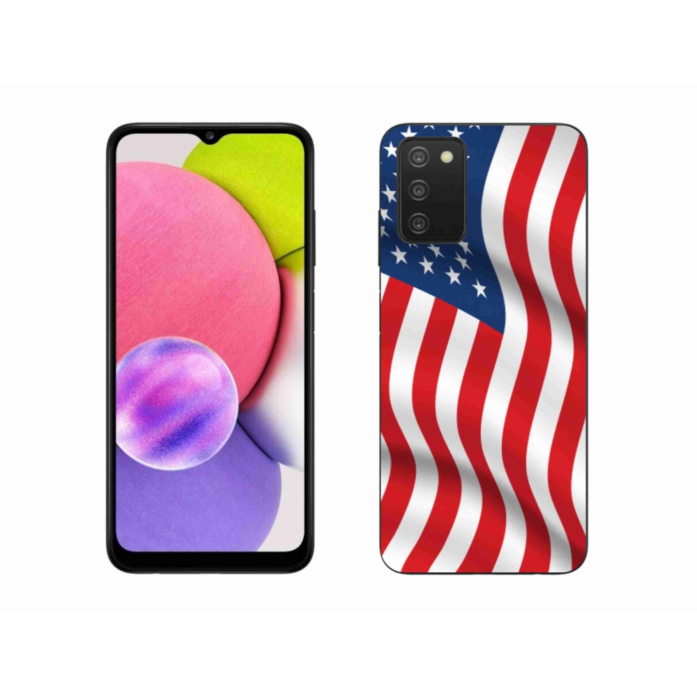 Gélový kryt mmCase na mobil Samsung Galaxy A03s (166.6 x 75.9 x 9.1) - USA vlajka