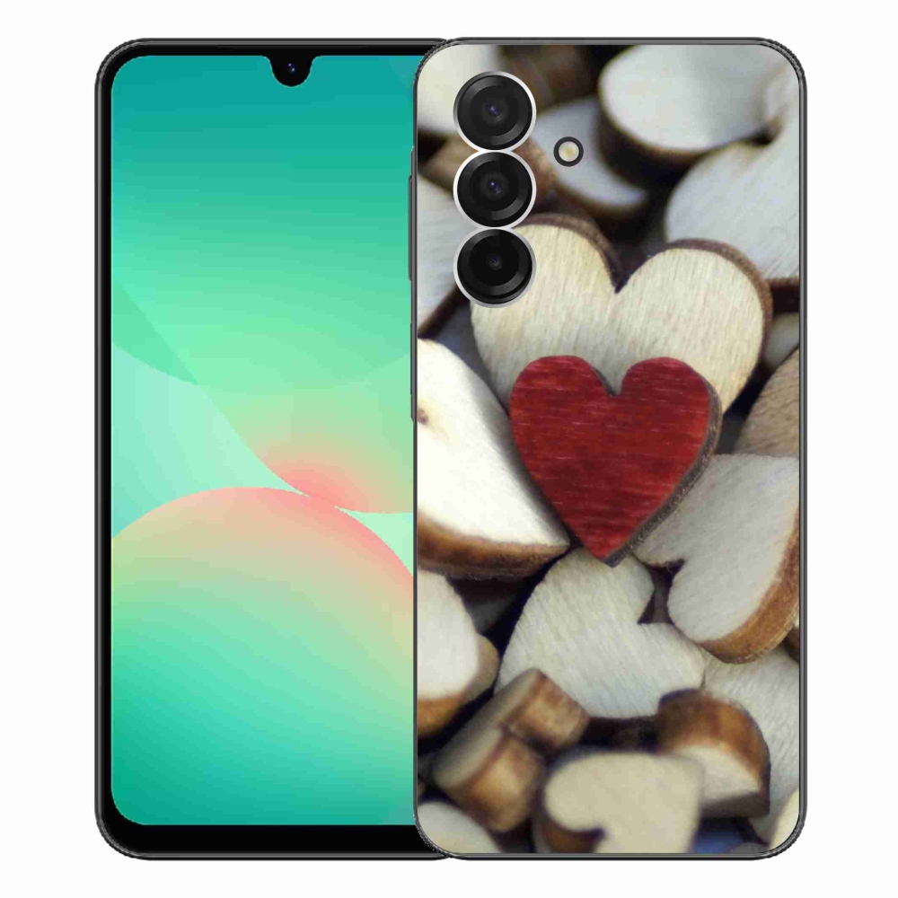 Gélový kryt mmCase na Samsung Galaxy A26 5G - gravírované červené srdce