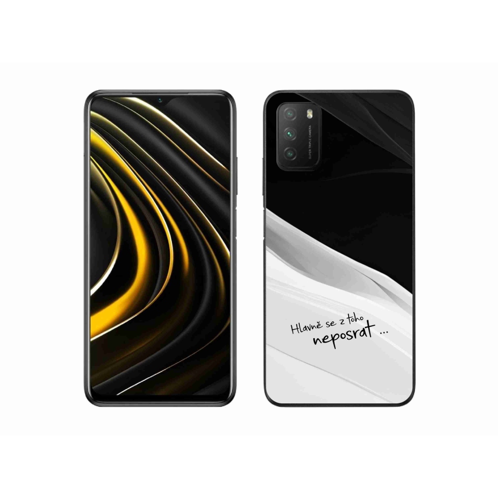 Gélový kryt mmCase na Xiaomi Poco M3 - vtipný text 13 bieločierne pozadie