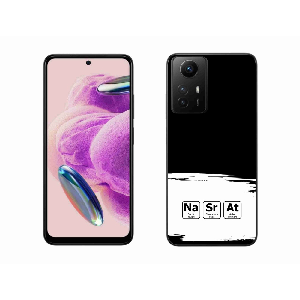 Gélový kryt mmCase na Xiaomi Redmi Note 12S - chemické prvky bieločierne pozadie