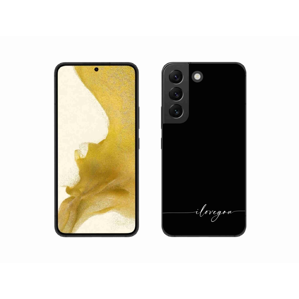 Gélový kryt mmCase na Samsung Galaxy S22 5G - I love you čierne pozadie