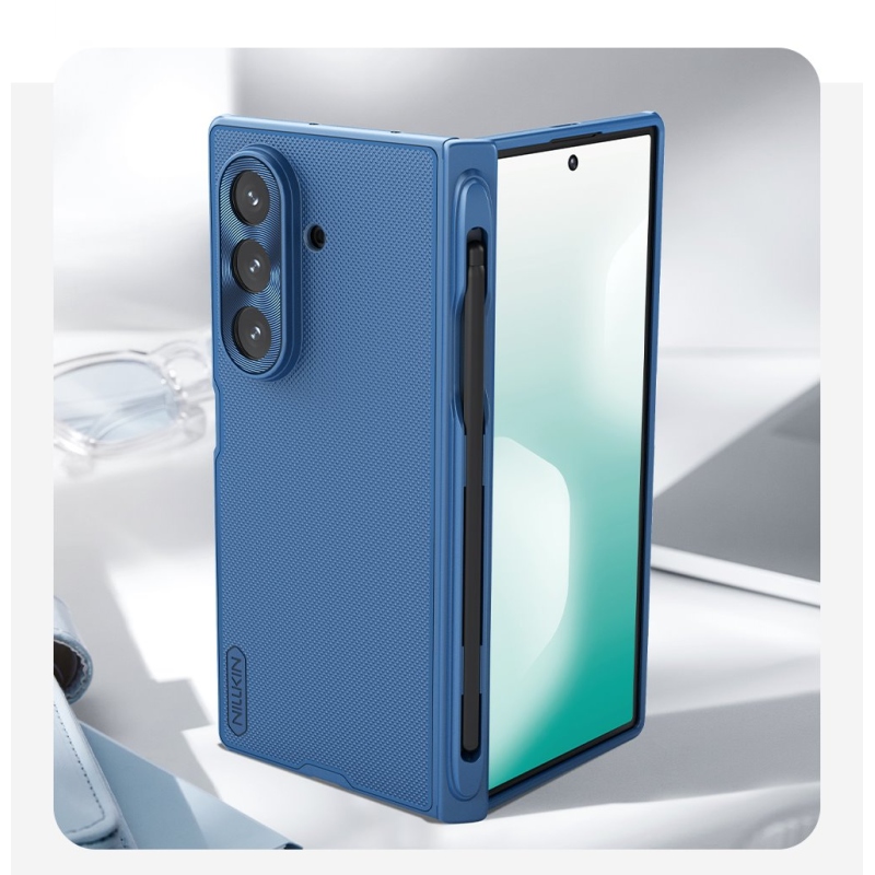 Nillkin Super Frosted FOLD Zadný kryt s magnetickým otvorom na pero pre Samsung Galaxy Z Fold 7 Blue