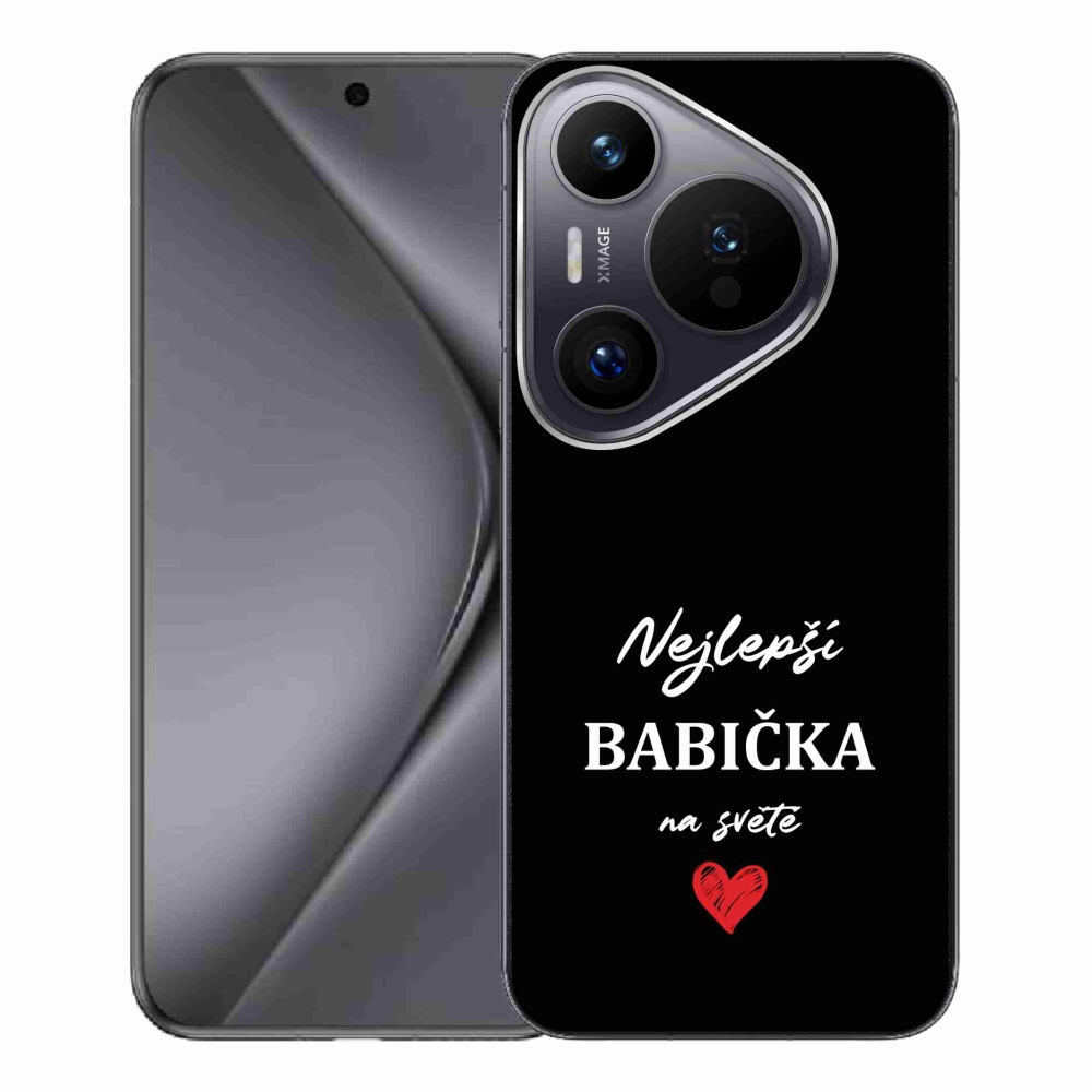 Gélový kryt mmCase na Huawei Pura 70 Pro - najlepšia babička 1 čierne pozadie