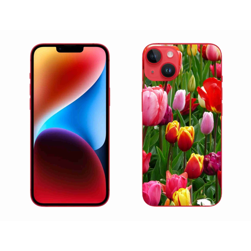 Gélový kryt mmCase na iPhone 14 Plus - tulipány