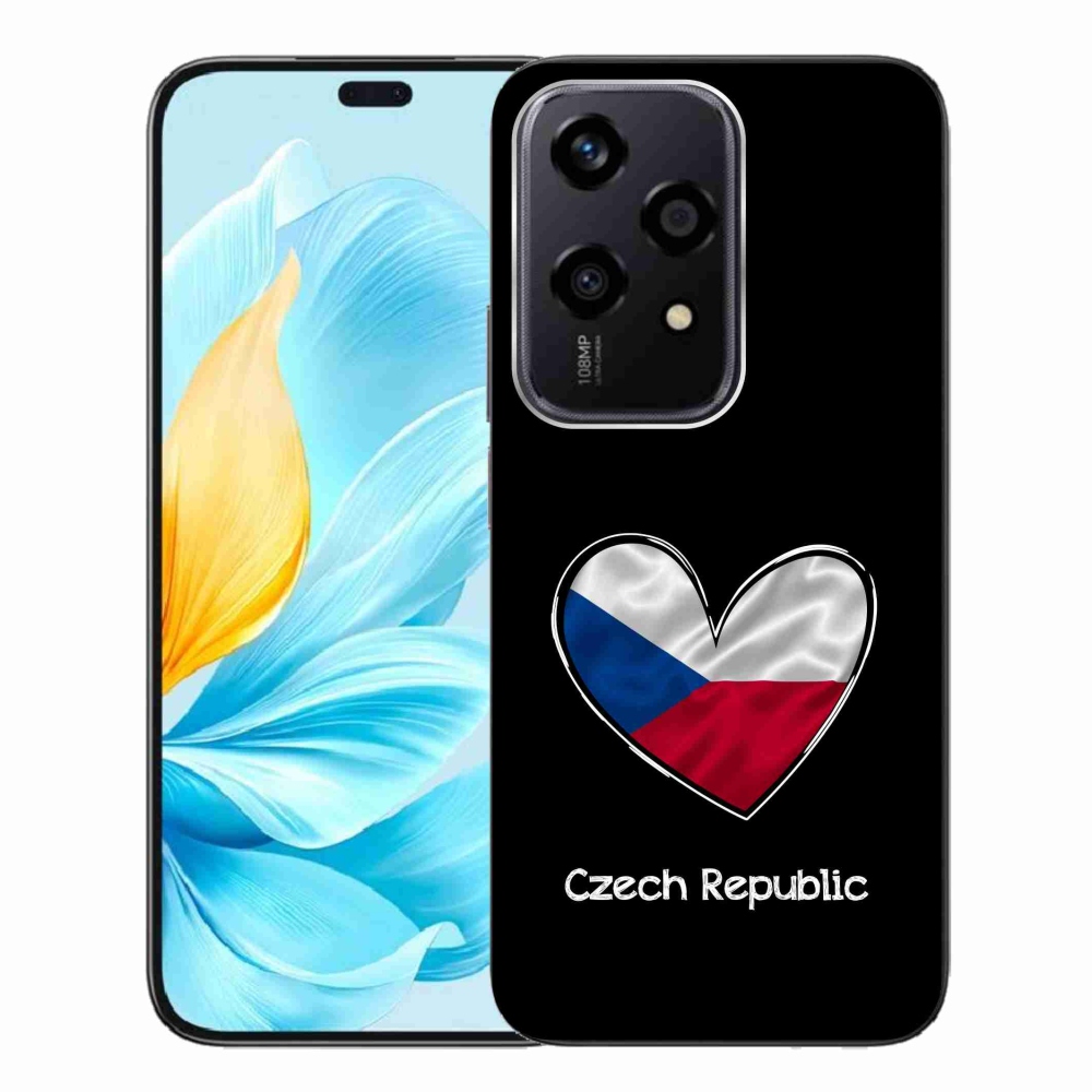 Gélový kryt mmCase na Honor 200 Lite 5G - vlajka srdca čierne pozadie