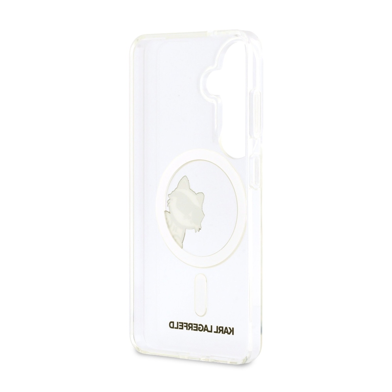 Karl Lagerfeld IML Choupette Peekaboo Logo Magnetický zadný kryt pre Samsung Galaxy S26 Transparent