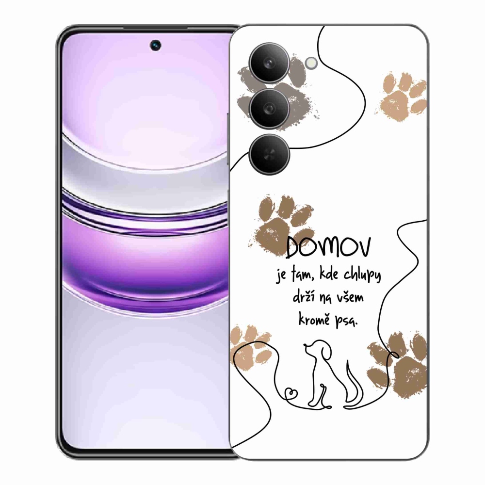 Gélový kryt mmCase na Realme 14x 5G - psí motív biele pozadie