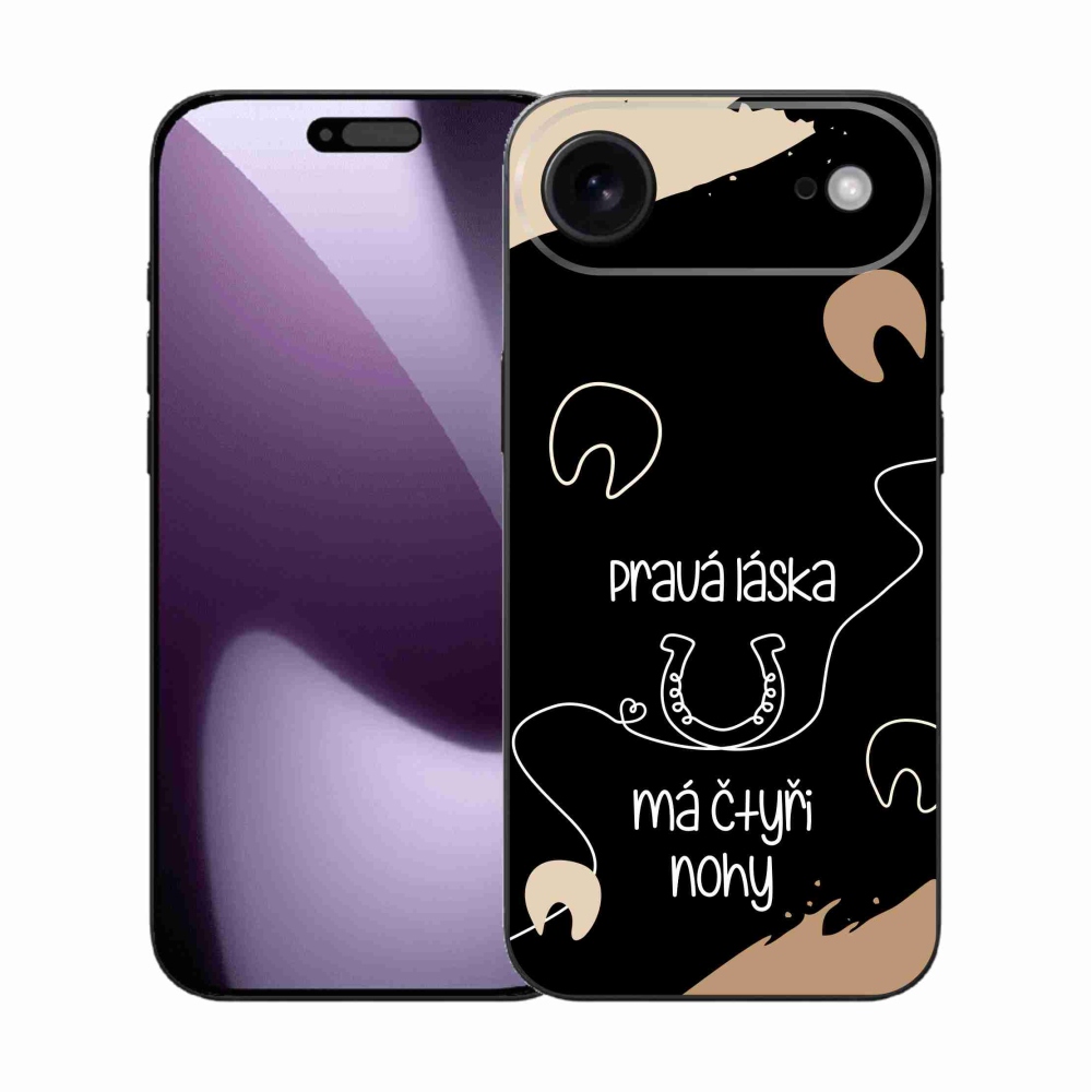 Gélový kryt mmCase na iPhone 17 Air - konský motív čierne pozadie