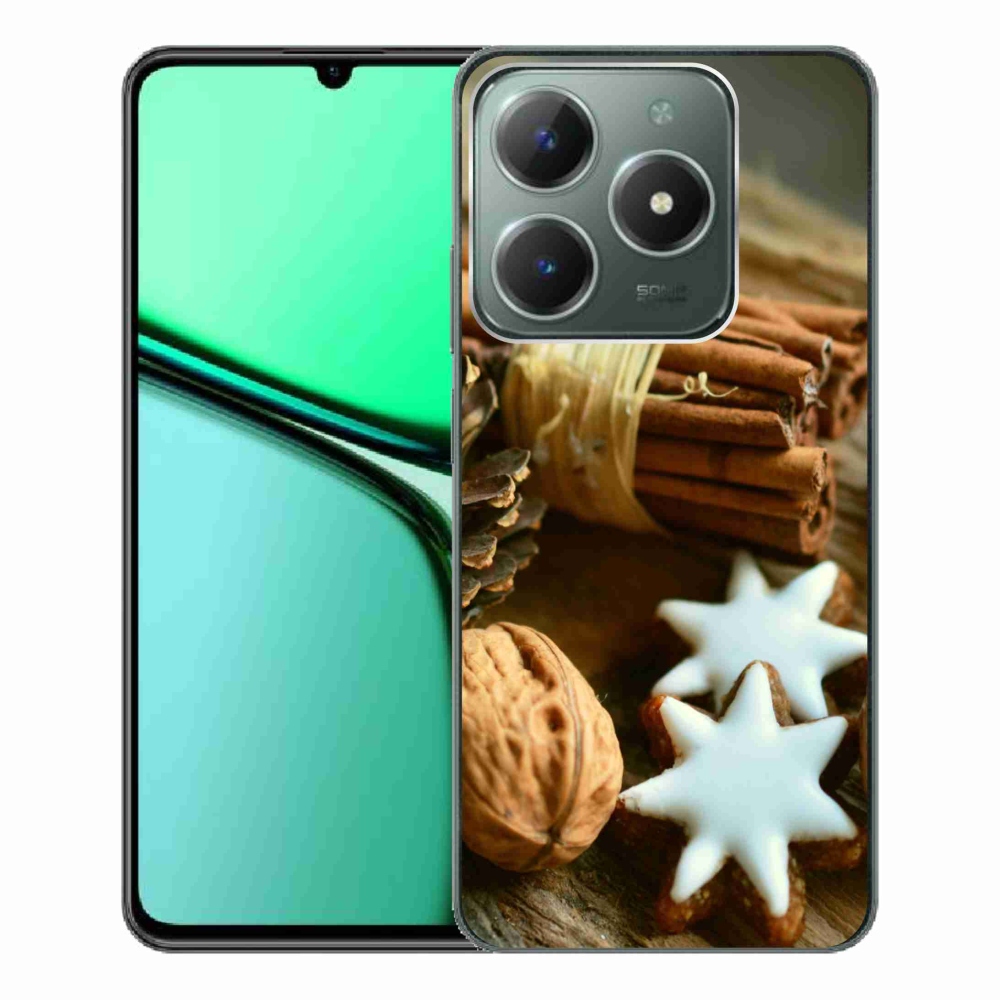 Gélový kryt mmCase na Realme C61 - škorica a perníčky