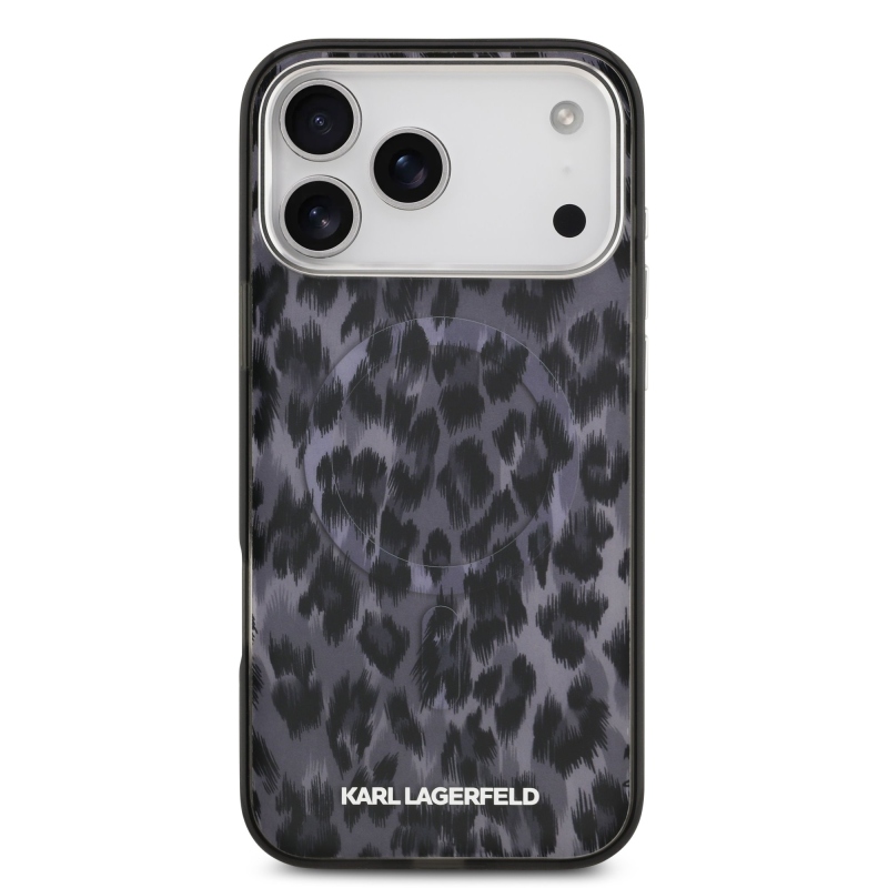 Karl Lagerfeld IML Leopard MagSafe Zadný Kryt pre iPhone 17 Pro Max Grey