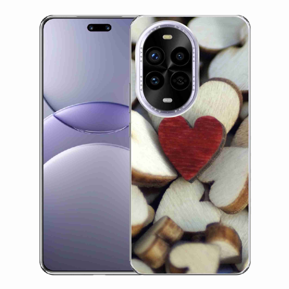Gélový kryt mmCase na Huawei Nova 13 Pro 5G - gravírované červené srdce