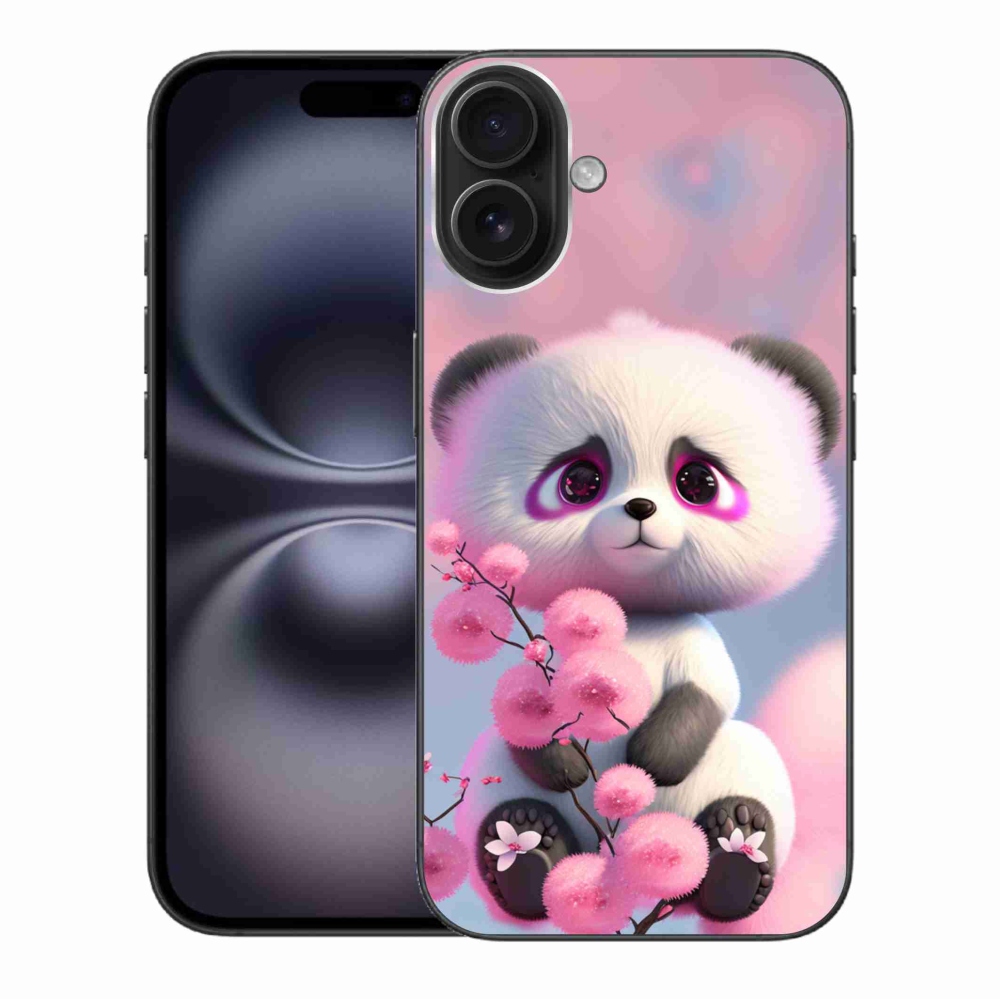 Gélový kryt mmCase na iPhone 16 Plus - roztomilá panda 1