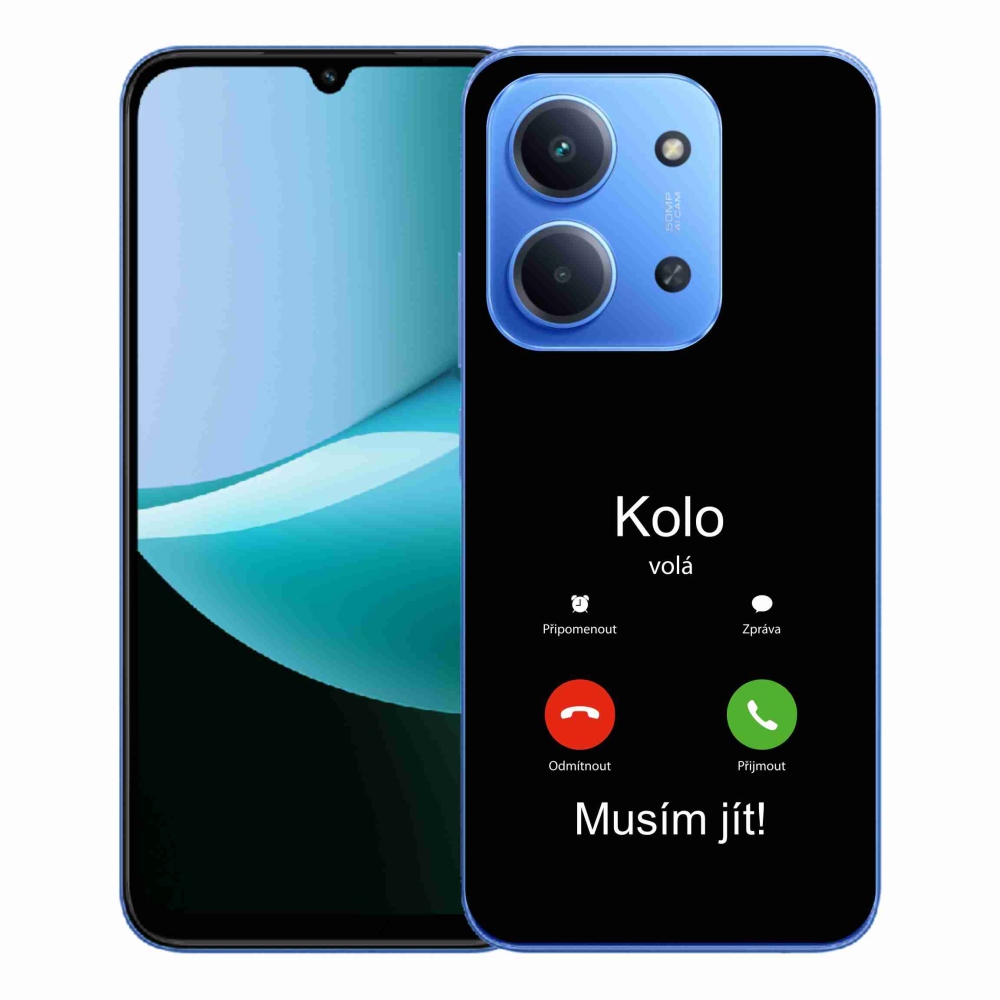 Gélový kryt mmCase na Xiaomi Redmi 15C 4G/5G (173mm) - kolo volá čierne pozadie