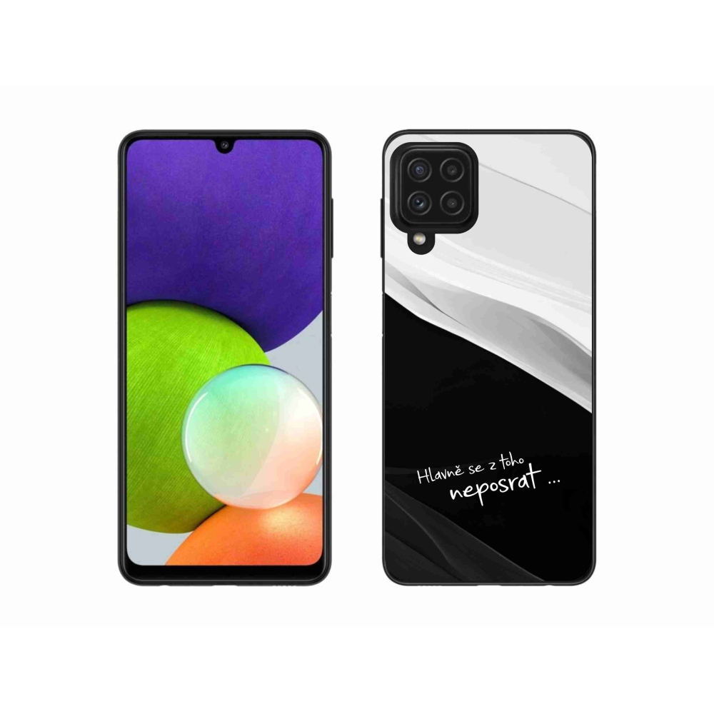 Gélový kryt mmCase na Samsung Galaxy A22 4G - vtipný text 13 čiernobiele pozadie