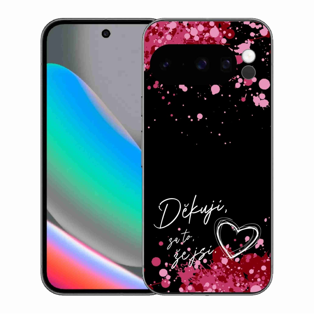 Gélový kryt mmCase na Google Pixel 10 Pro - zamilovaný text 2 čierne pozadie