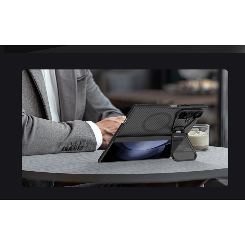 Nillkin CamShield Prop Magnetic (transparentné sklo) Zadný kryt pre Samsung Galaxy Z Fold 8 Ultra, transparentný, čierny