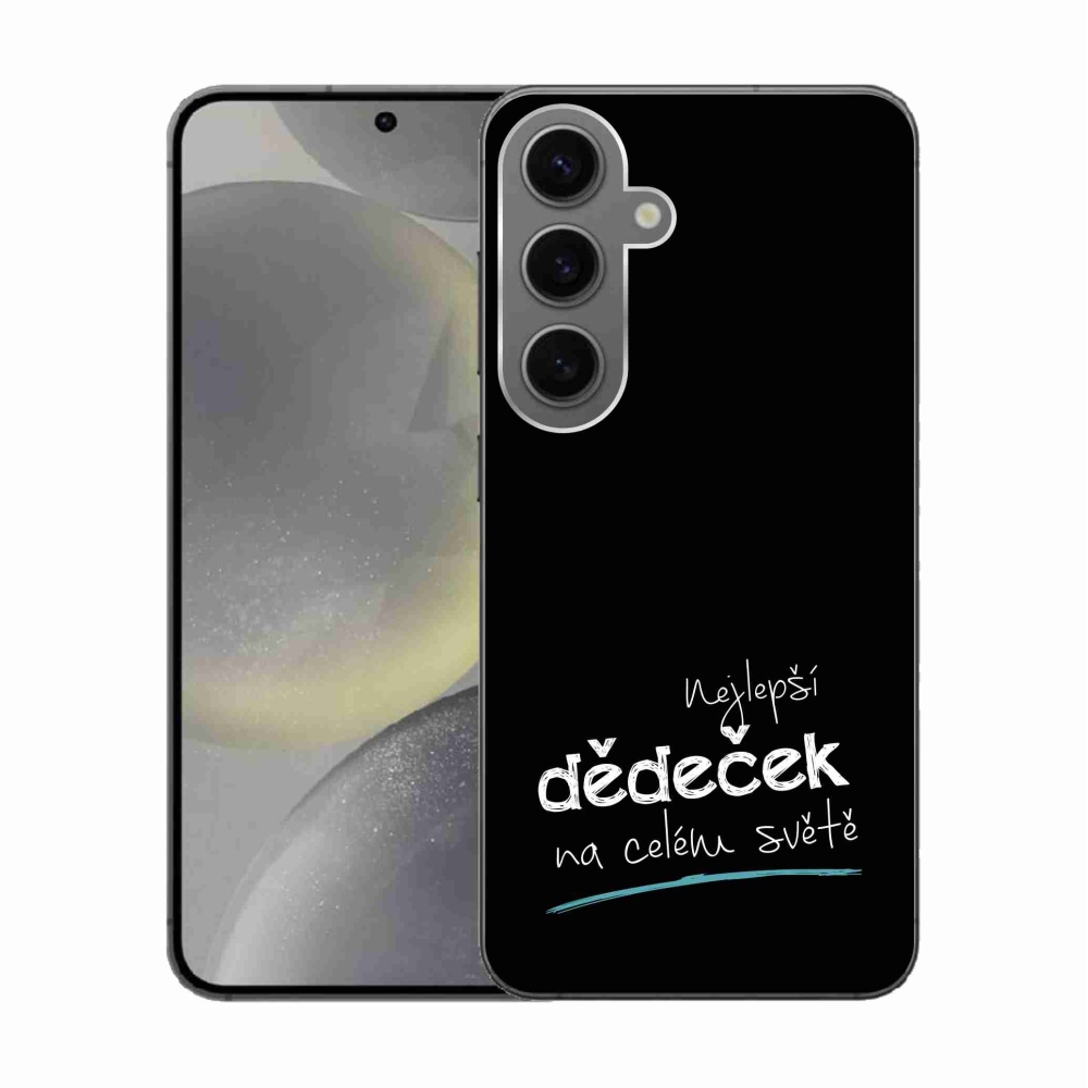 Gélový kryt mmCase na Samsung Galaxy S24 - najlepší dedko 3 čierne pozadie