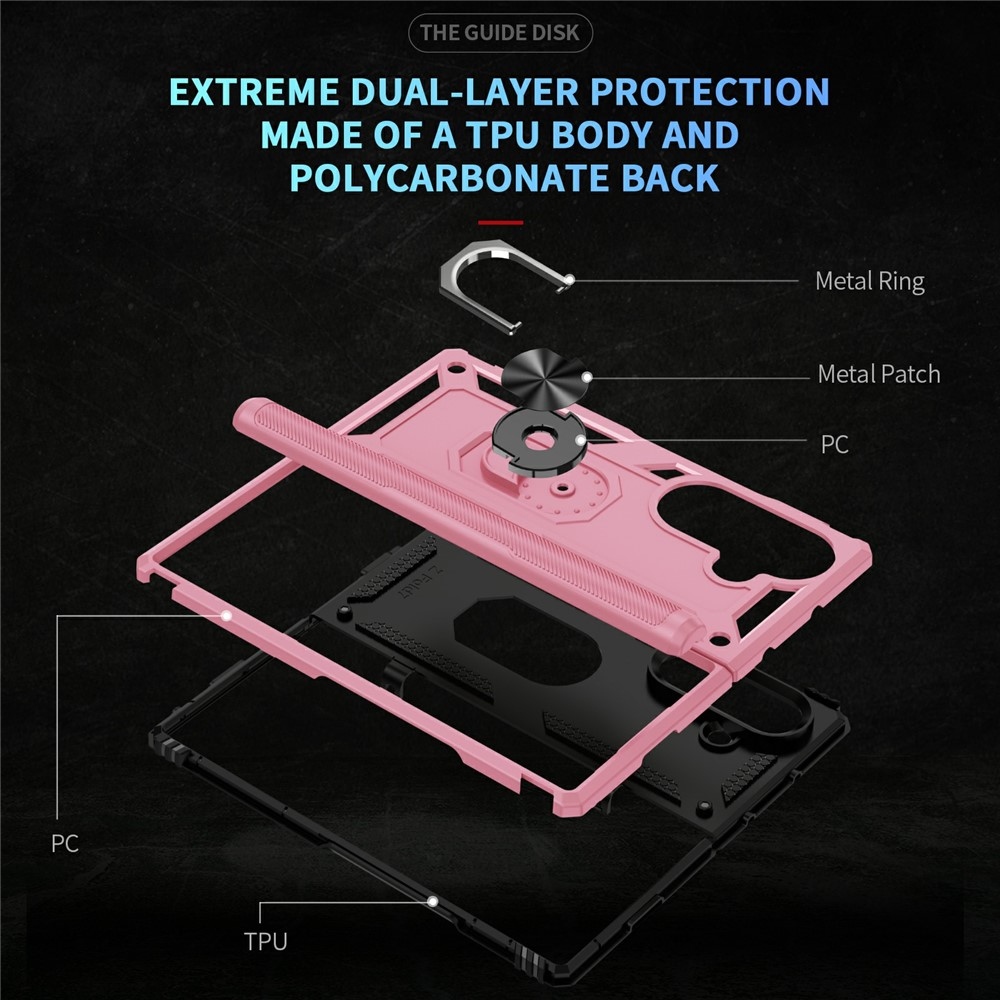 Ring odolný kryt na Samsung Galaxy Z Fold7 5G - ružový