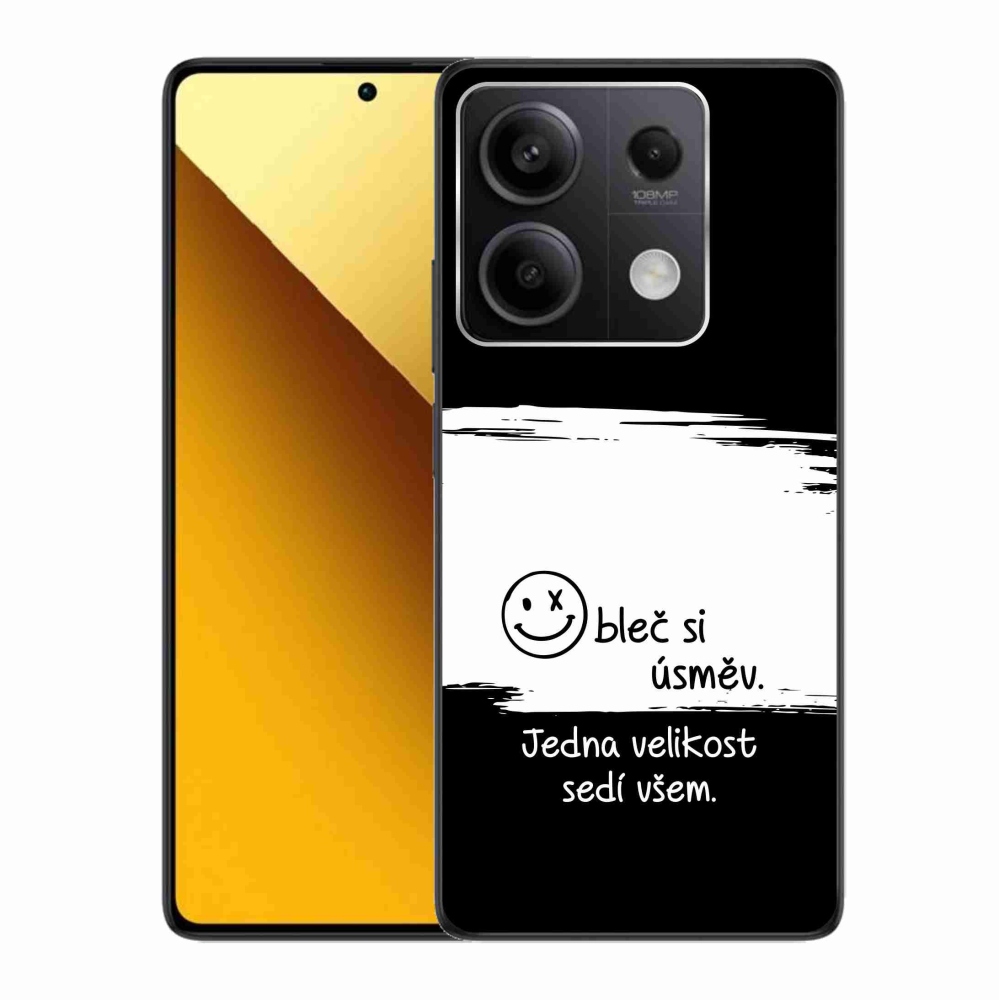 Gélový kryt mmCase na Xiaomi Redmi Note 13 5G - vtipný text 8 bieločierne pozadie