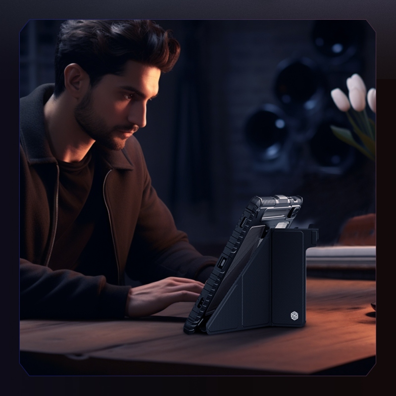 Nillkin Bumper PRO Protective Stand Case Multi-angle pre Samsung Galaxy Tab S9 Sapphire Blue