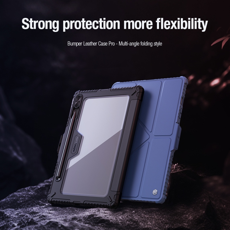 Nillkin Bumper PRO Protective Stand Case Multi-angle pre Samsung Galaxy Tab S9 Sapphire Blue