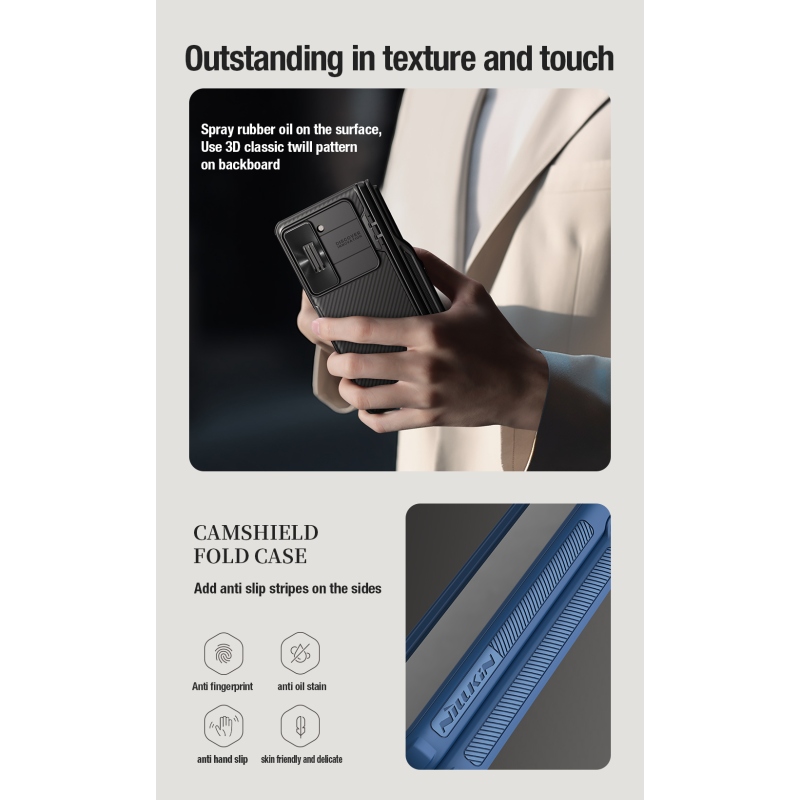 Nillkin CamShield FOLD Slot+Stand Zadný Kryt pre Samsung Galaxy Z Fold 5 Black