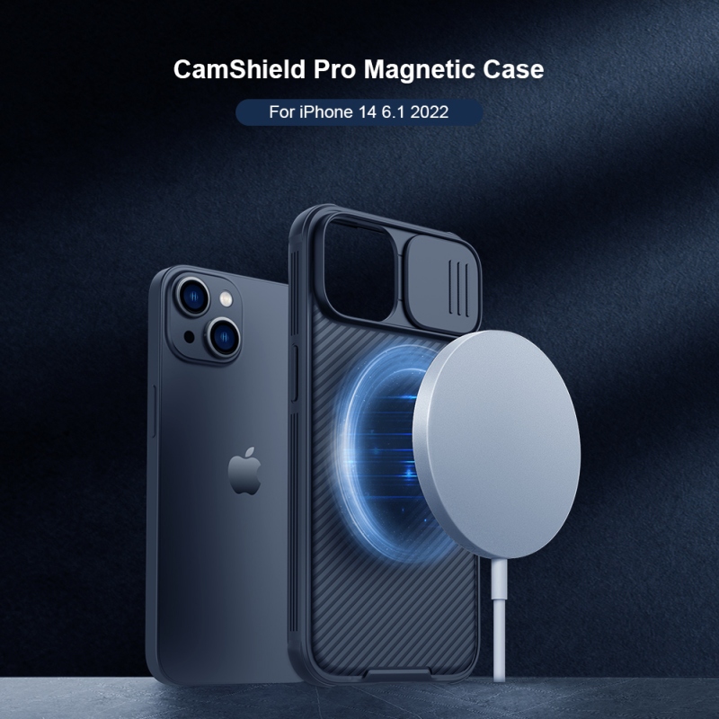 Nillkin CamShield PRE Magnetic Zadný Kryt pre Apple iPhone 13/14 Blue