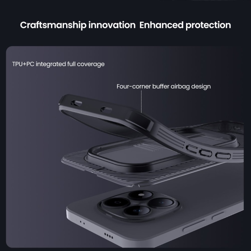 Nillkin CamShield PRO Zadný kryt pre Xiaomi Redmi Note 15 Pro+ 5G Transparent Black