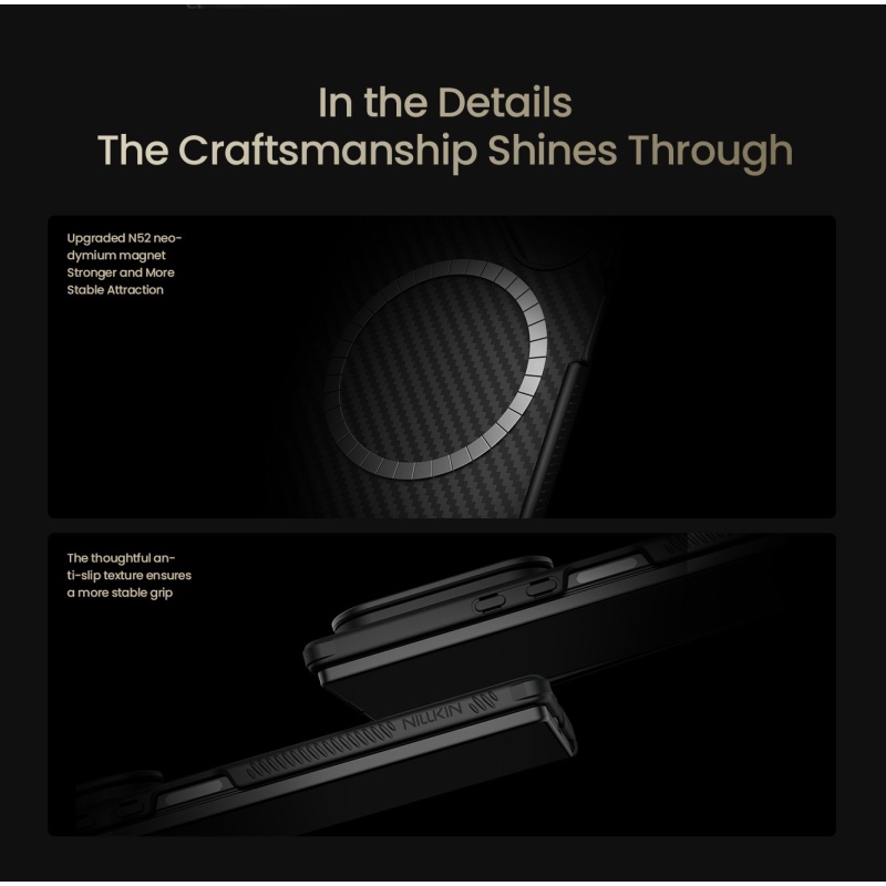 Nillkin CarboProp Aramid Magnetic Pen Slot Zadný Kryt pre Samsung Galaxy Z Fold 7 Black
