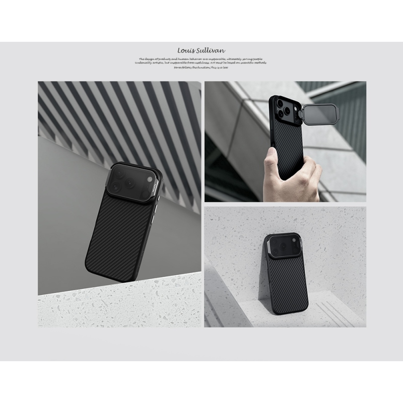 Nillkin CarboProp Aramidový magnetický zadný kryt pre Apple iPhone 17 Pro Black