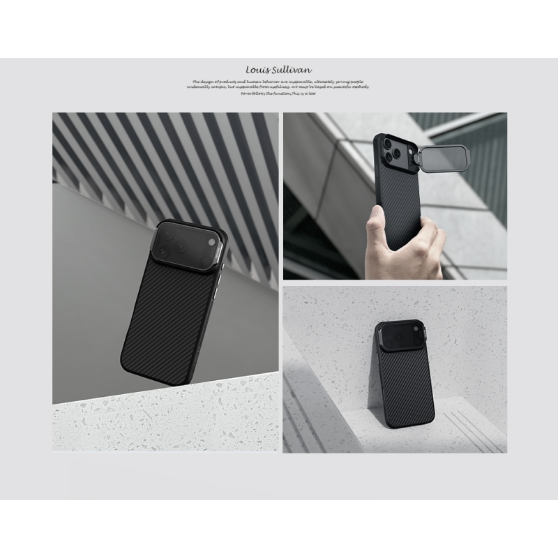 Nillkin CarboProp Aramidový magnetický zadný kryt pre Apple iPhone 17 Pro Max Black