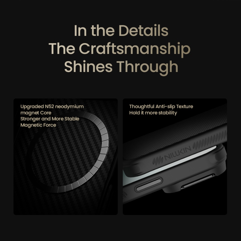 Nillkin CarboProp Aramidový magnetický zadný kryt pre Apple iPhone 17 Pro Max Black