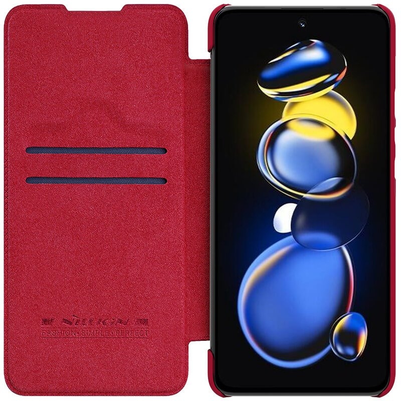 Nillkin Qin Book Puzdro pre Xiaomi Redmi Note 11T PRO/11T PRO+ 5G/Poco X4 GT 5G Red