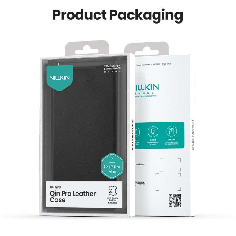 Nillkin Qin Book PRO puzdro pre Apple iPhone 17 Pro Max Brown