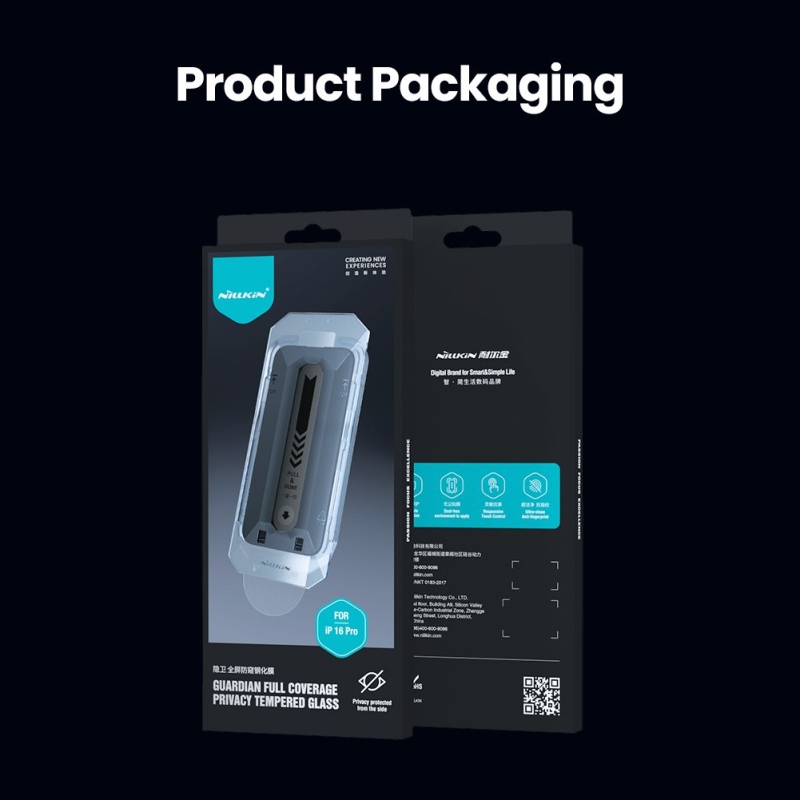 Nillkin Tvrdené sklo 0,25 mm Guardian 2,5D pre Apple iPhone 16 Pro Black (s aplikátorom)