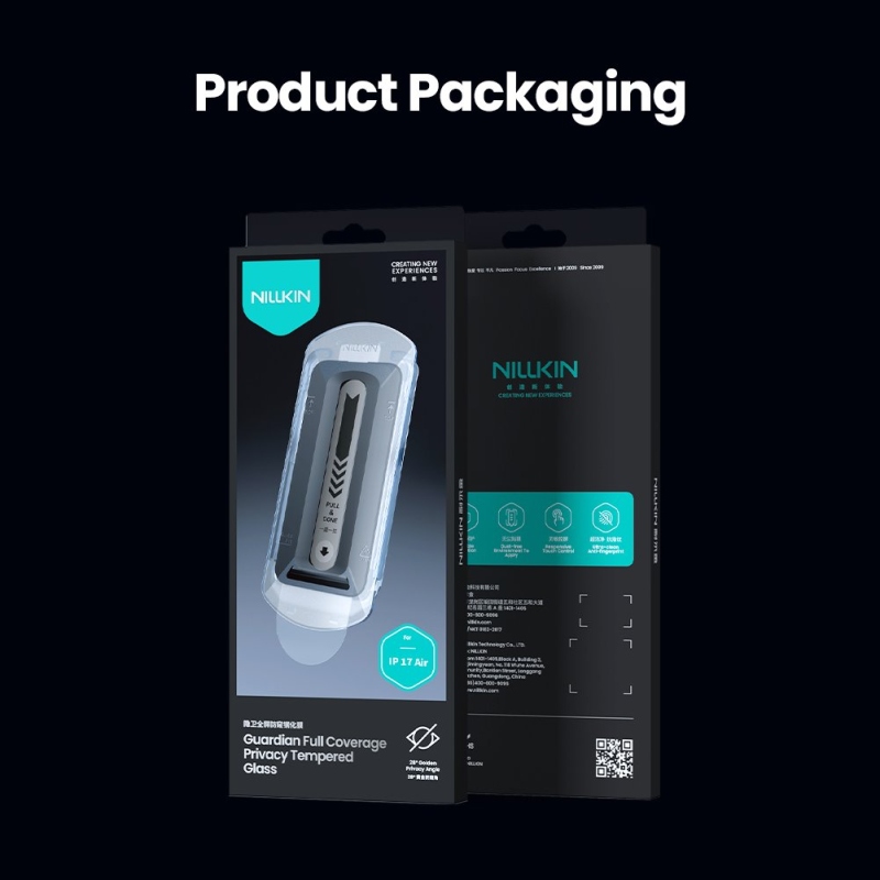 Nillkin Tvrdené sklo 0,25 mm Guardian 2,5D pre Apple iPhone Air Black (s aplikátorom)