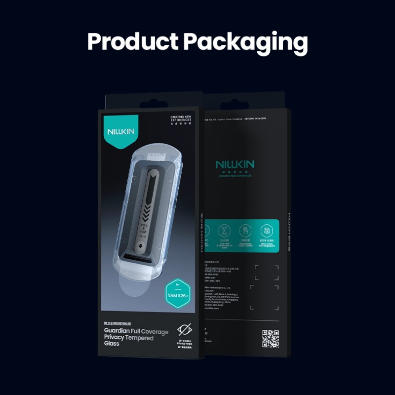 Nillkin Tvrdené sklo 0,25 mm Guardian 2.5D pre Samsung Galaxy S26+ Black (s aplikátorom)