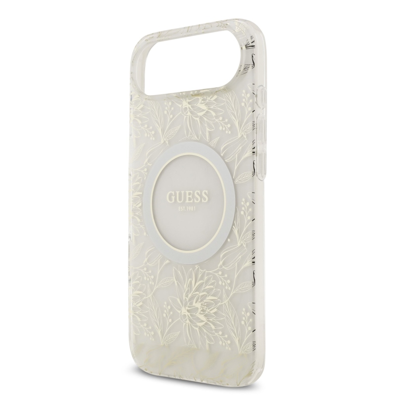 Guess IML Flowers Allover Strap MagSafe zadný kryt pre iPhone Air White