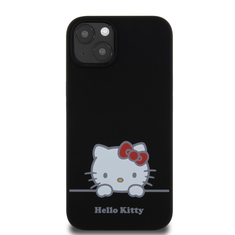 Hello Kitty Liquid Silicone Daydreaming Logo Zadný Kryt pre iPhone 13 Black