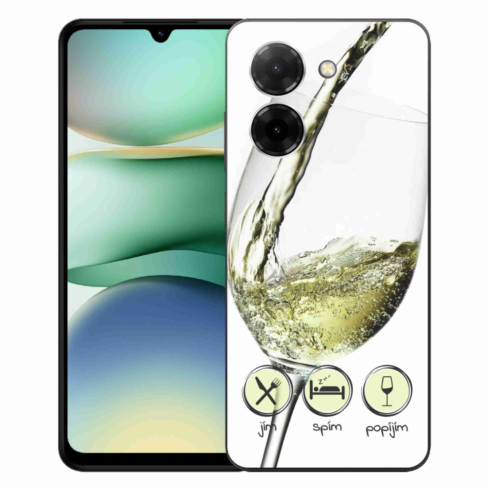 Gélový kryt mmCase na Xiaomi Redmi A5 (171.7x77.8x8.3mm) - pohár vína bielej