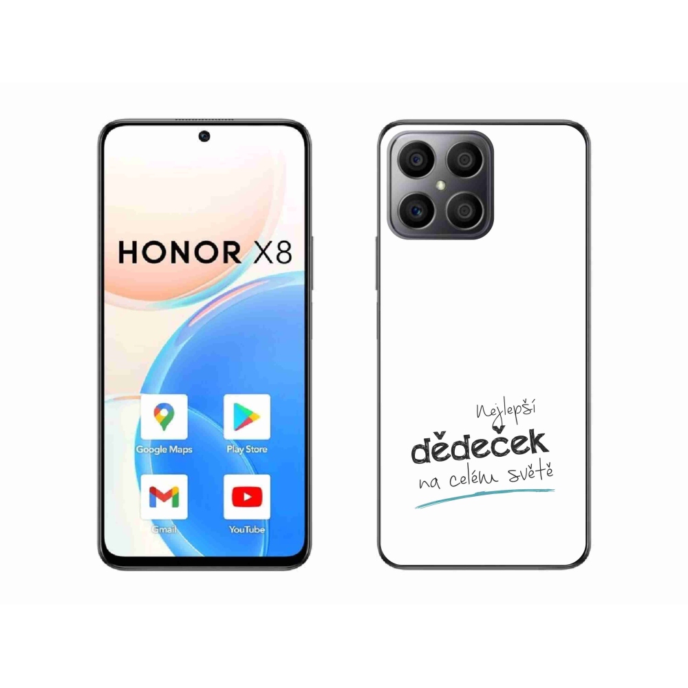 Gélový kryt mmCase na Honor X8 4G - najlepší dedko 3 biele pozadie