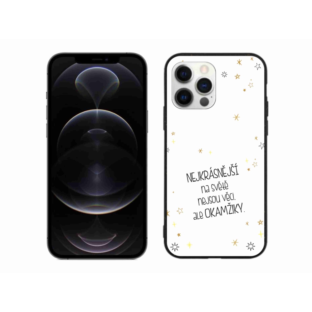 Gélový kryt mmCase na iPhone 12 Pro Max - citát 4 biele pozadie