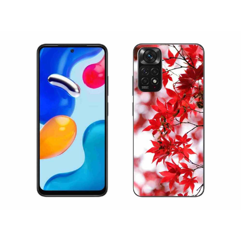 Gélový kryt mmCase na Xiaomi Redmi Note 11 4G - červené listy